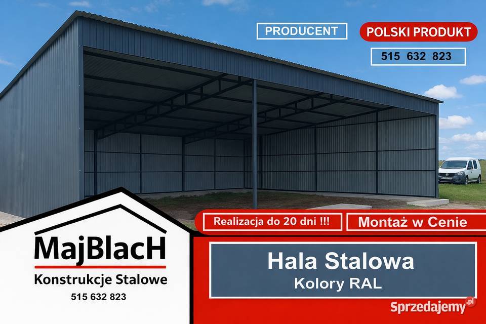 Duży Garaż Blaszany ZŁOTY DĄBDREWNOPODOBNY Międzyrzecz