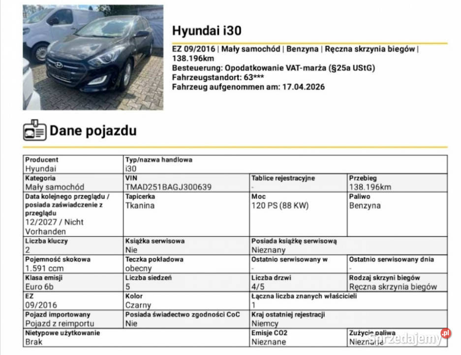 Hyundai i30 Perfekcyjny Bezwypadkowy II 2012 nieuszkodzony Rzeszów sprzedam