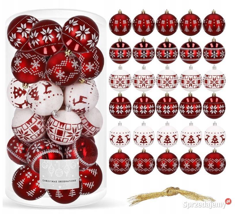 BOMBKI CHOINKOWE OZDOBY ŚWIĄTECZNE 30 SZTUK Bydgoszcz