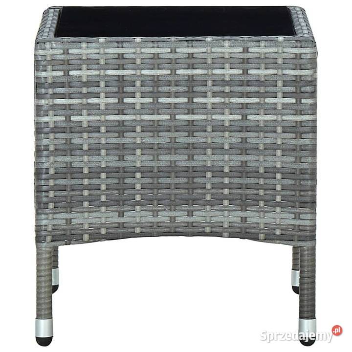 vidaXL Stolik ogrodowy szary 40 x 40 x 45 rattan