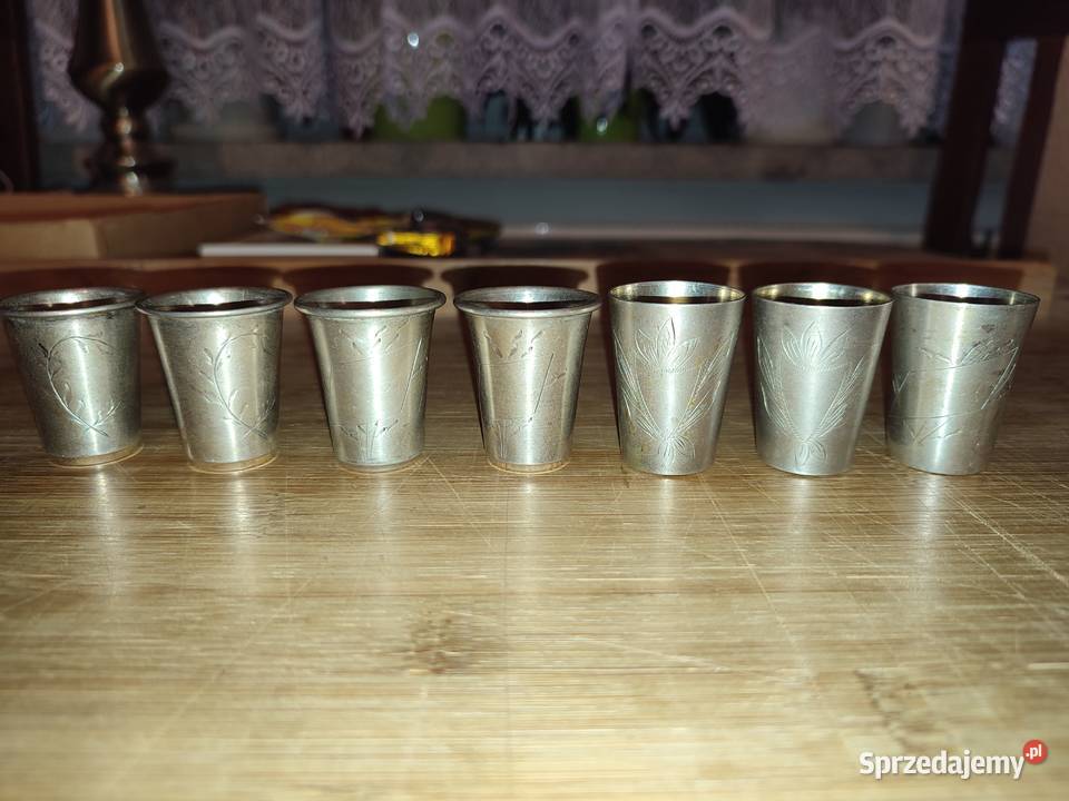 Kieliszki srebrne kiduszowe z lat 19201930 II RP Warszawa