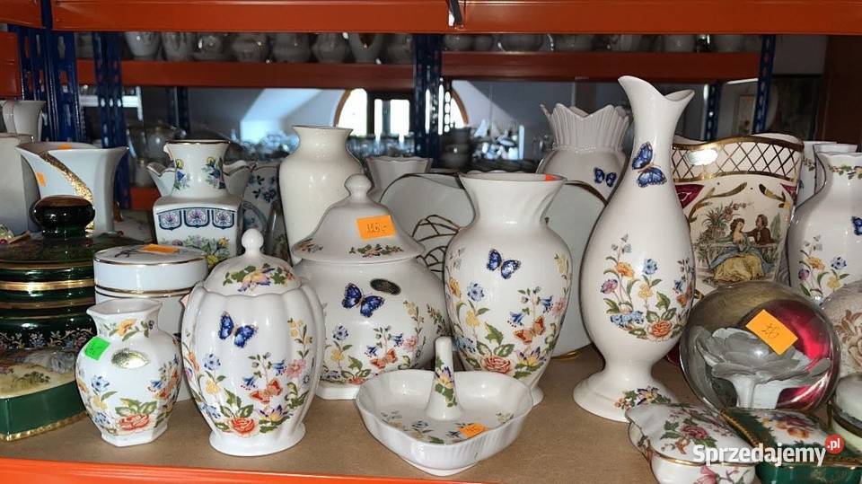 Wazon Aynsley Cottage Garden i Little Sweetheart Porcelana i szkło Gdańsk