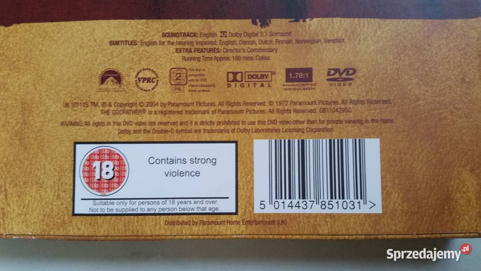 Film THE GODFATHER 19722004 dvd video LIMITED Puławy sprzedam