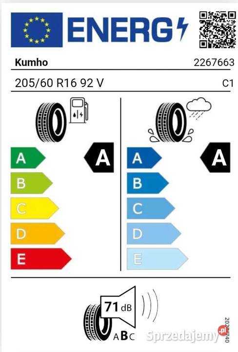4 NOWE OPONY LETNIE KUMHO 20560R16 92V 2025 Gdynia