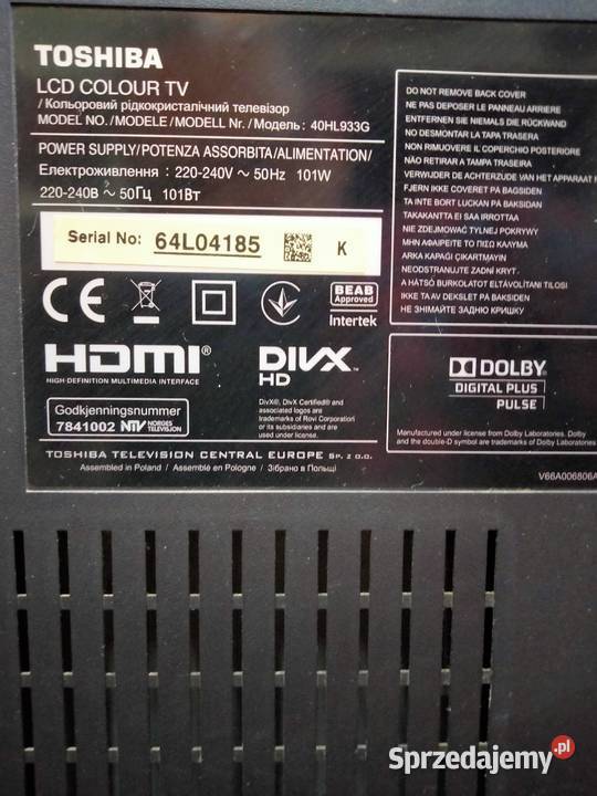 Telewizor TOSHIBA 40HL933GG 102cale Pułtusk