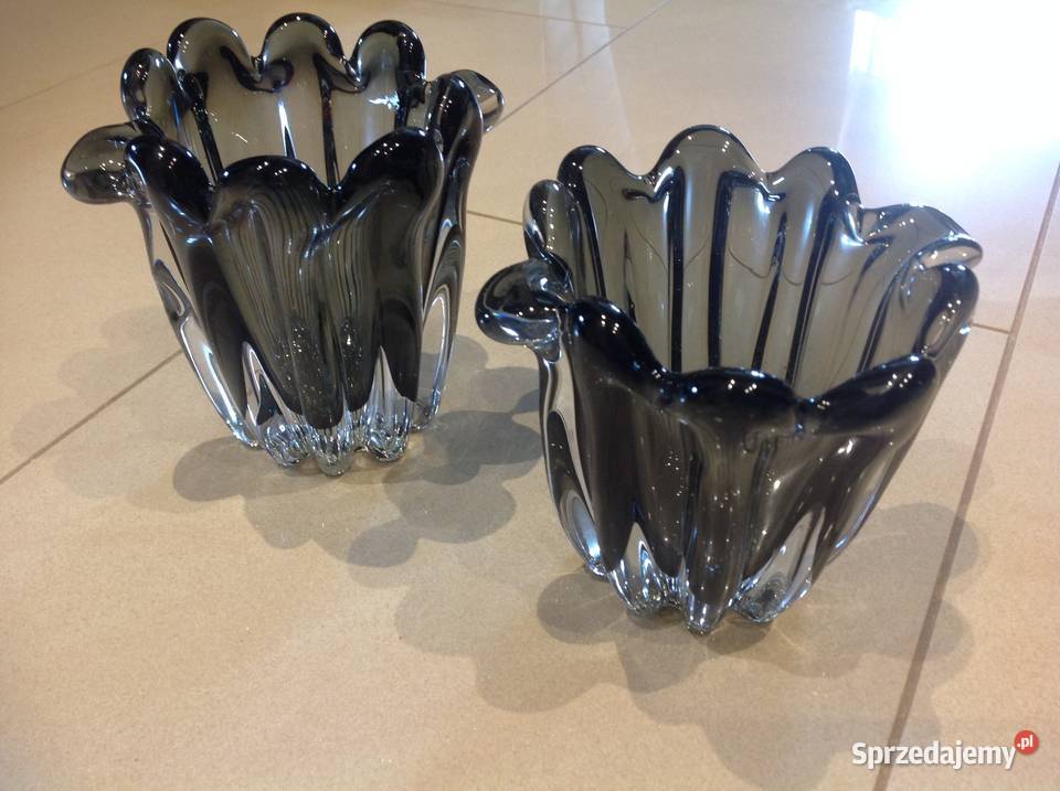 Wazon Szklany Falbanka 2 Grube Szkło Wazony Wazony