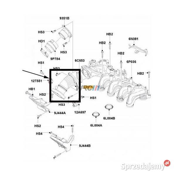 Przewódrura kolektor ssący Ford Focus IIC 16tdci osobowe