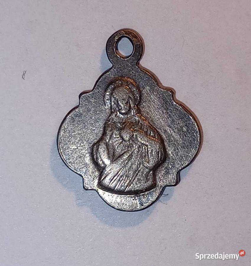 Stary medalik vintage Matka Boska Częstochowska posrebrzane Zbylitowska Góra