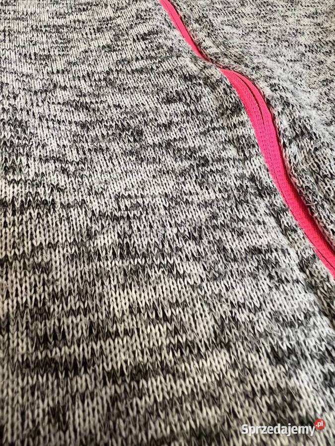 Polar sweter kurtka szary melanż różowy HIT