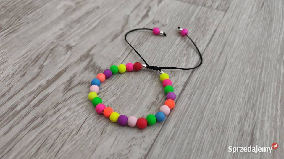Bransoletka z koralików neon
