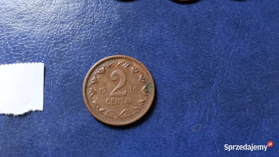 Stare monety 2 cent 1936 Litwa Numizmatyka Lesko