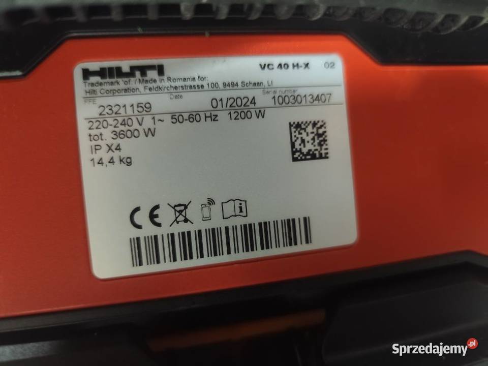 Odkurzacz budowlany Hilti Sieradz sprzedam