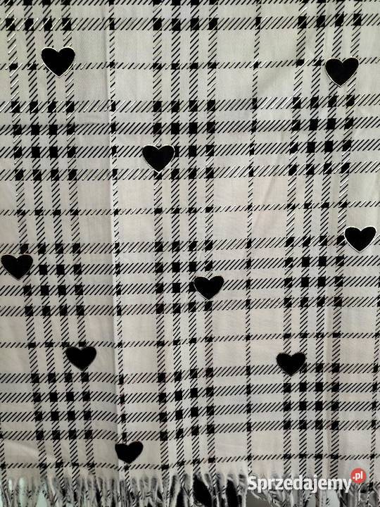 Chusta Szalik apaszka serca złote dodatki 17085 Pozostałe Pątnów