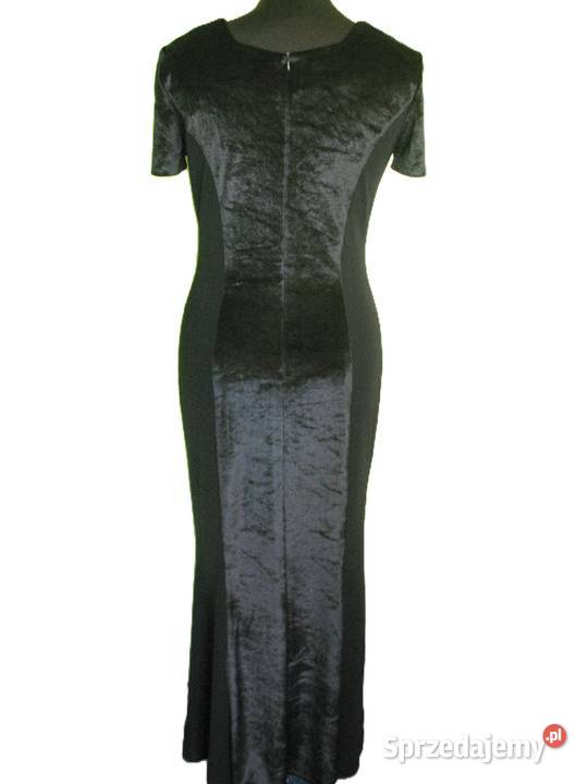 Sukienka czarna maxi 38 M biust 96 welur mazowieckie Siedlce