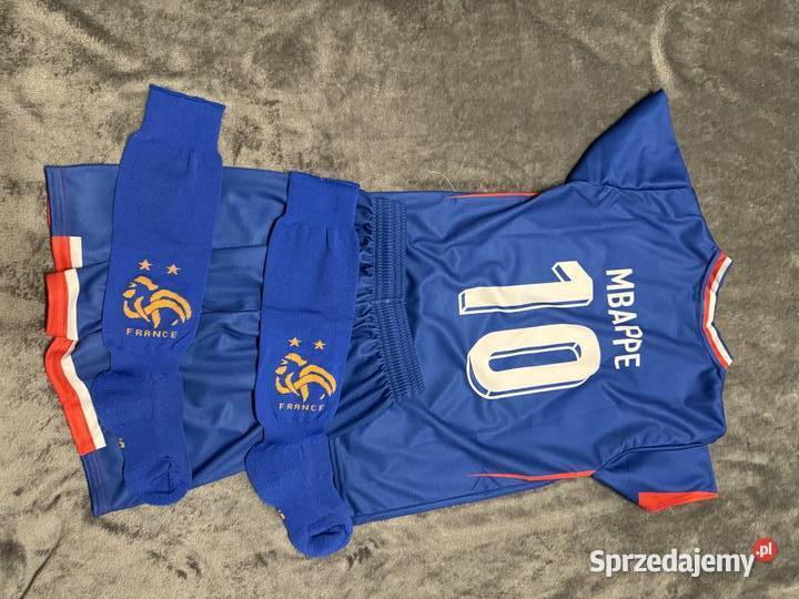 Mbappe Francja Komplecik piłkarski z getrami 146 11 lat+ Odzież łódzkie sprzedam