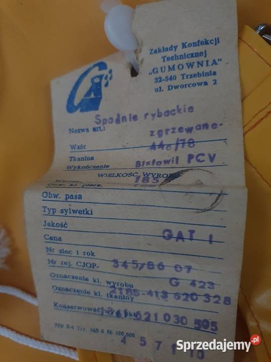 Sztormiak ubranie rybackie Polskie zgrzewane Solnica