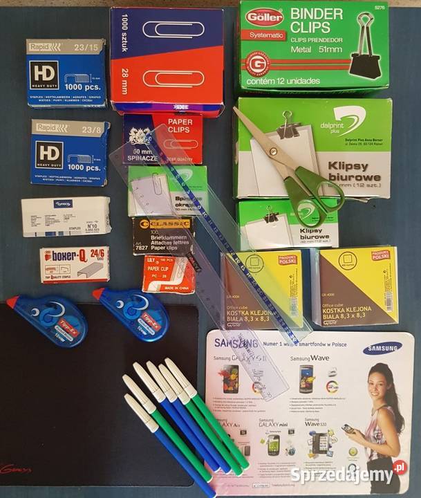 spinacze tipex zakreślacz karteczki myszki Kielce