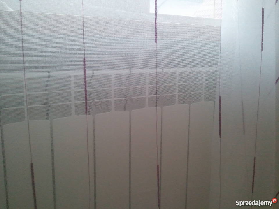 Firanafiranka w prążki czerwone wrzosowe wys300 biały