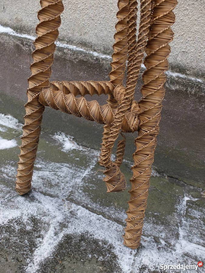 Stara sztuka ludowa kwietnik z dekoracją ze Szafy, regały, półki Kościan