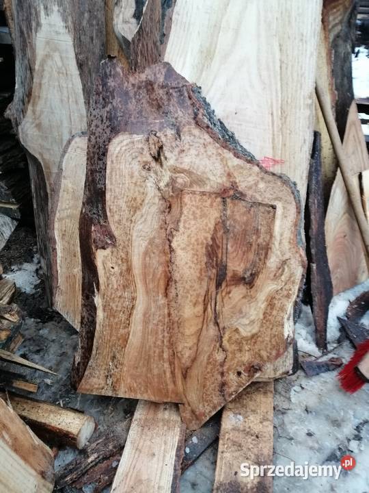 Monolit 65x65 x5 dąb stolik kawowy live edge Przysucha