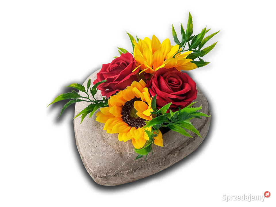Oryginalna dekoracja na grób betonowe serce Poznań