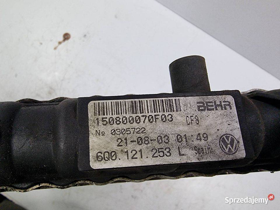 CHŁODNICA WODY SKODA FABIA I 6Q0121253L Lipno