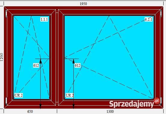 OKNO PCV 1950 X 1260 MAHOŃ Łask