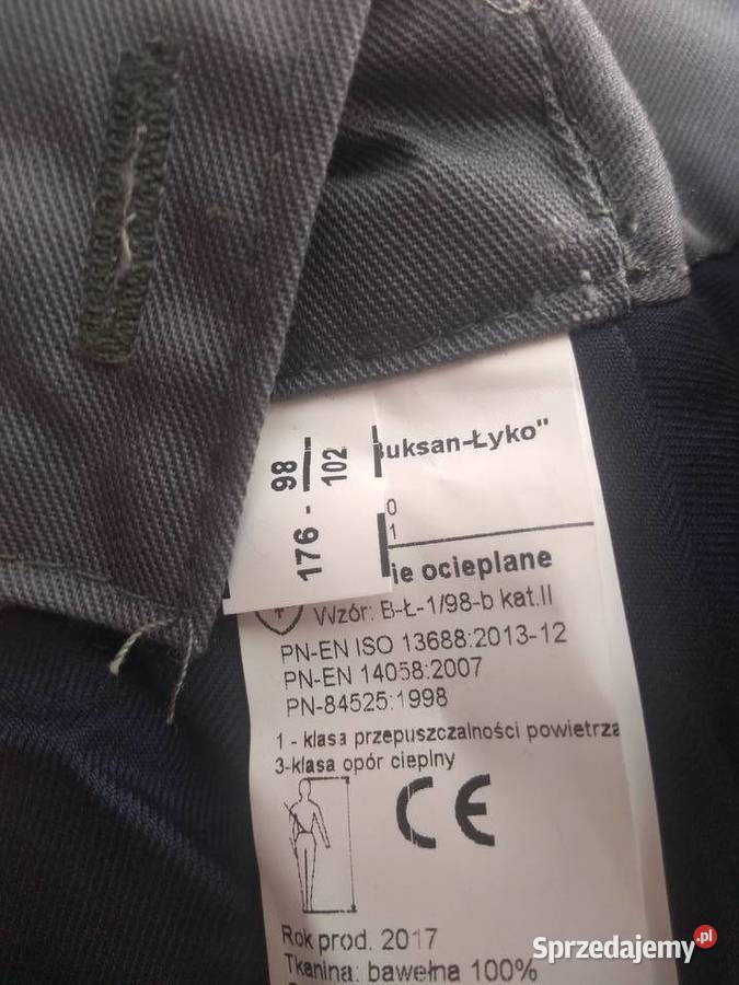 Szare spodnie zimowe robocze BHP ocieplane Przemków