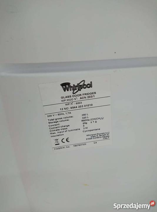 Witryna chłodnicza Whirlpool mazowieckie Warszawa sprzedam