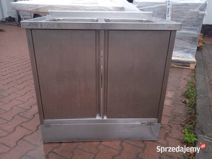 Stół z 2 zlewami drzwi skrzydłowe 90x60x85 Biznes i Przemysł Wrocław