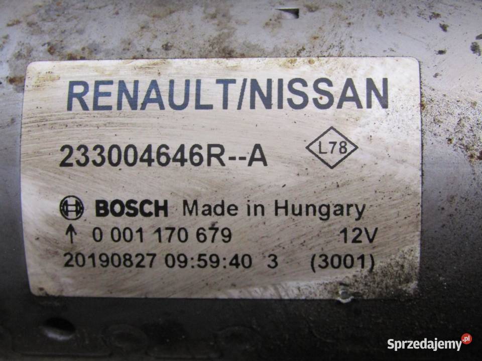 ROZRUSZNIK STARTER 10 TCE DACIA DUSTER II osobowe