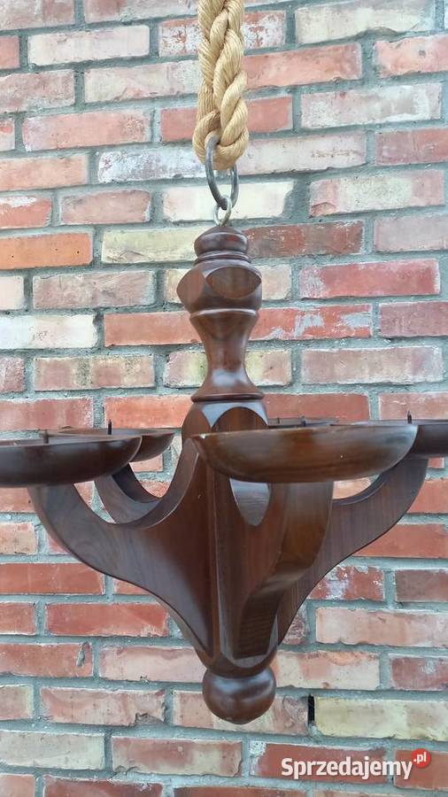 Żyrandol drewniany świecznik na świeczki Lampa Gawroniec sprzedam