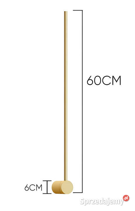 Kinkiet liniowy Polonez 600mm złoty LED mazowieckie Warszawa
