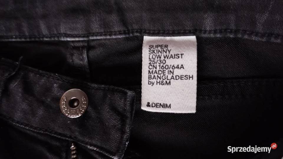 spodnie damskie jeansowe czarne denim Poznań sprzedam