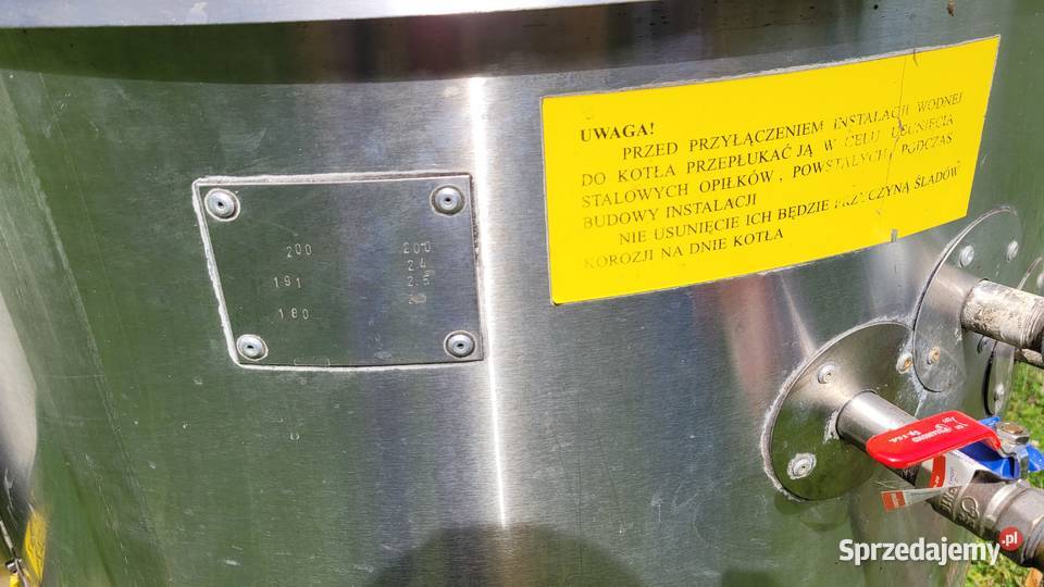 Kocioł warzelny 200 litrów podwójny płaszcz na Wilkołaz Pierwszy sprzedam
