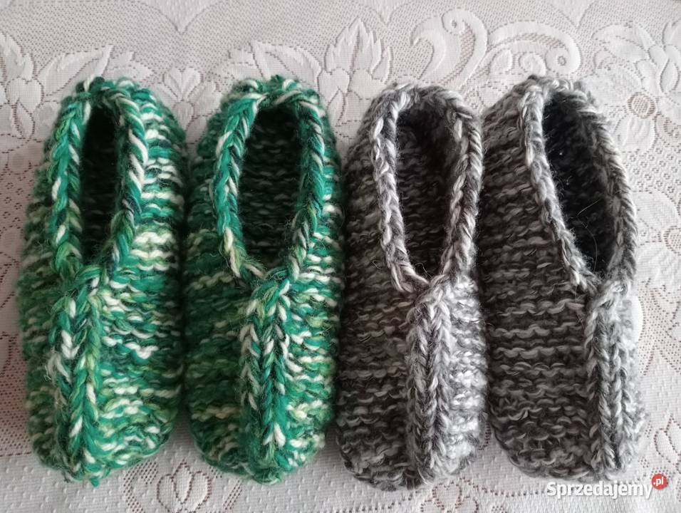 2 pary grubych kapci z wełną 3842 Złotów sprzedam