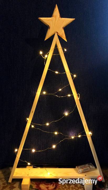 Świąteczna choinka drewniana choinka trókąt mała Radków