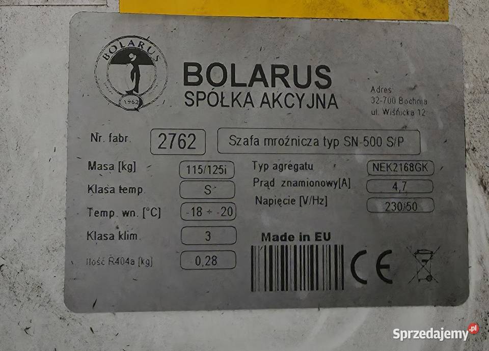 Szafa mroźnicza 81261 Warszawa