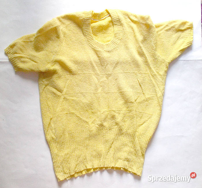 żółty top zółta bluzka bluzka krótki rękaw zolty Łódź
