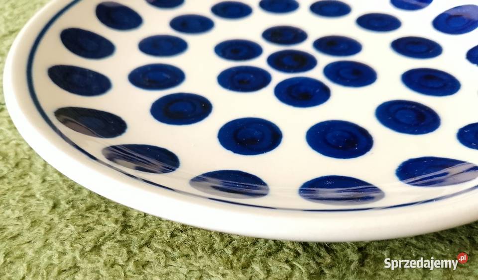 Talerz Bolesławiec 195 B Wolanin wzór 652 kobalt Porcelana i szkło Katowice