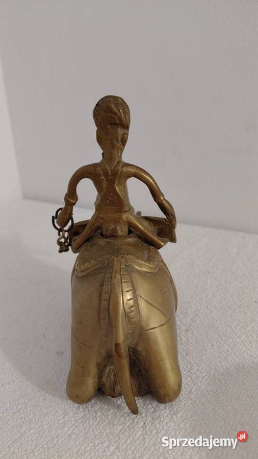 Indyjska Figurka Jeździec na Słoniu Kornak Krzykawa