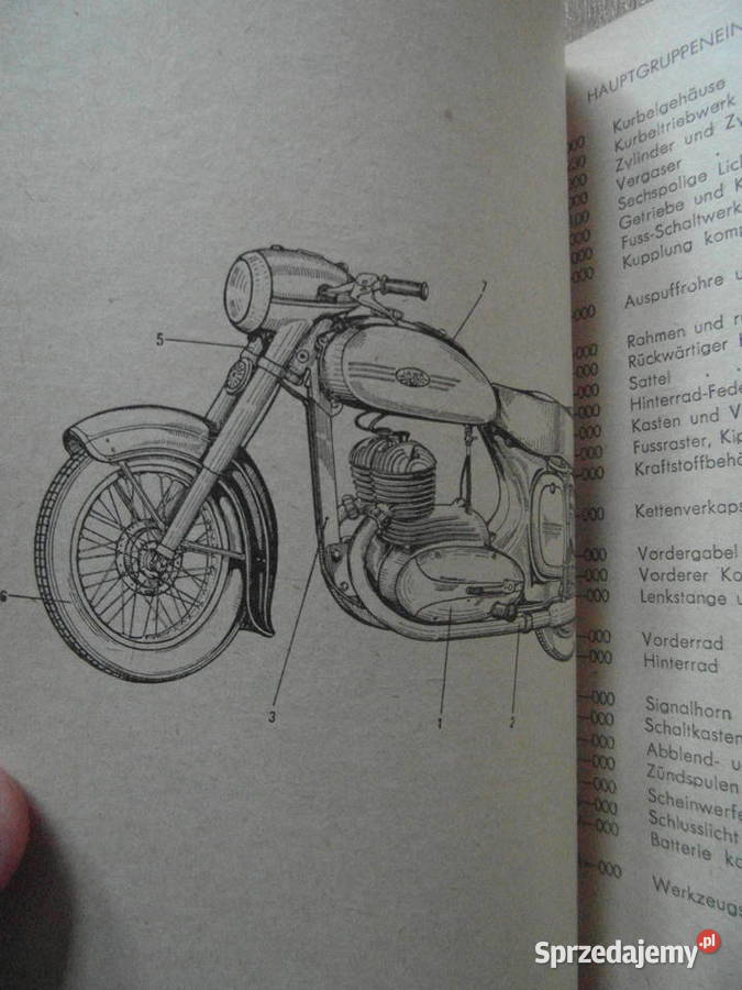 jawa 350 jawa 354 katalog czesci oryginał 1954 sprzedam