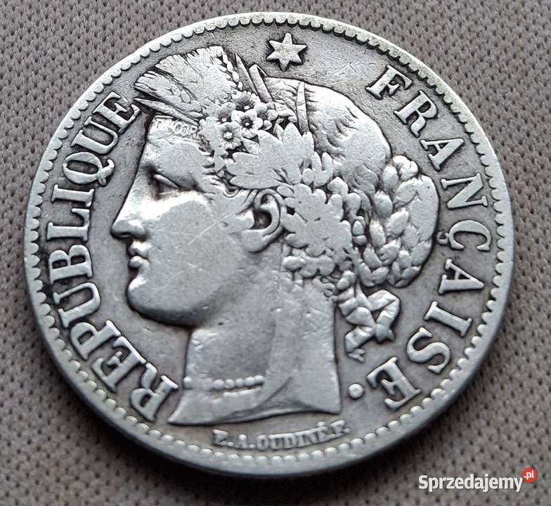 FRANCJA 2 FRANKI1871 r APARYŻ SREBRO O835CERES Legionowo