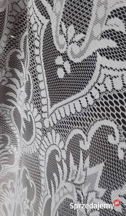 Koronkowa gruba firanka żakardowa 110 firana biały Radom