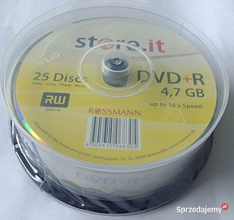 PŁYTA storeit DVDR 47 GB 16 x Speed 25 Cakebox DVD-R/RW zachodniopomorskie Rewal