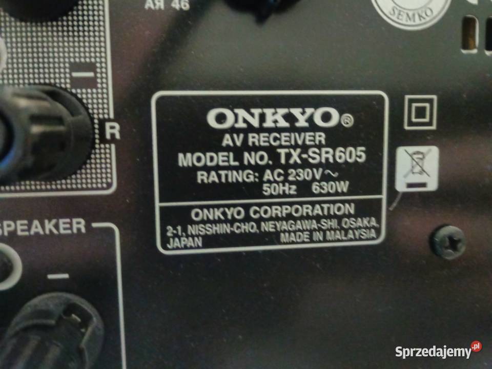 Amplituner 71 Onkyo TXSR605 HDMI pilot Amplitunery Audio Lubin
