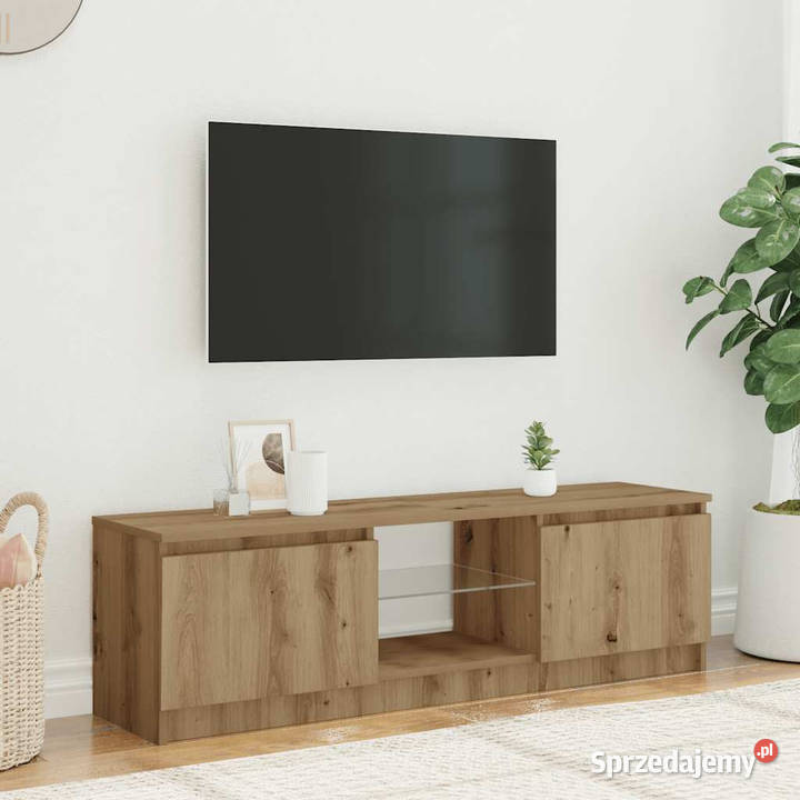 Szafka pod TV z oświetleniem LED dąb artisan mazowieckie