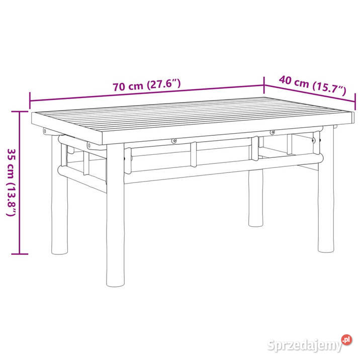 Stolik kawowy 70x40x35 bambusowy WM366468 Warszawa sprzedam