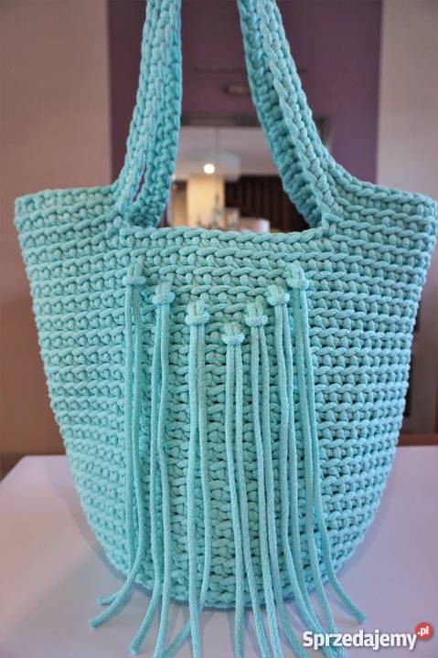 Torba torebka ze sznurka bawełnianego handmade mazowieckie