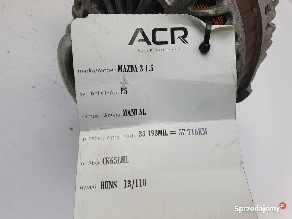 ALTERNATOR Mazda 3 III 15 16V A5TJ0591ZT 100A Chełm